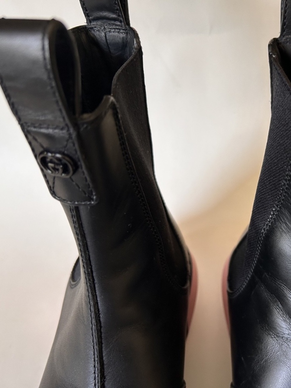 GUCCI Women's Black Leather Chelsea Ankle Boot Size 8.5 (US) 762020 AAMC3 - Picture 6 of 10